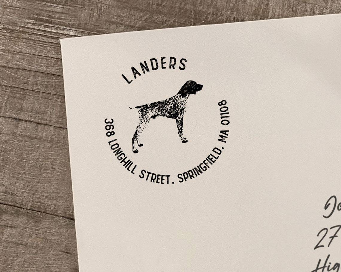 Round German Pointer Return Address Stamp | Stamped with Love