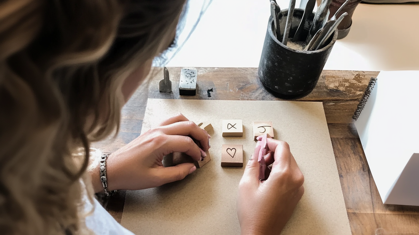 rubber stamping using different ink types