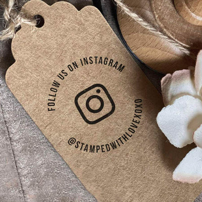follow us on instagram packaging stamp design template