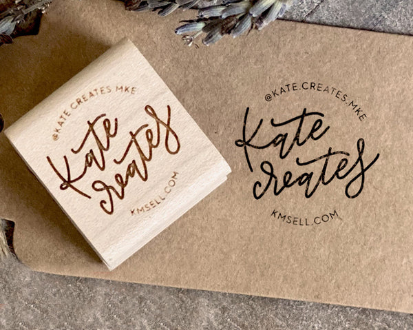 Wood Engraved Custom Logo Stamp