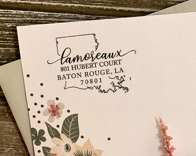 Louisiana Round Return Address Stamp