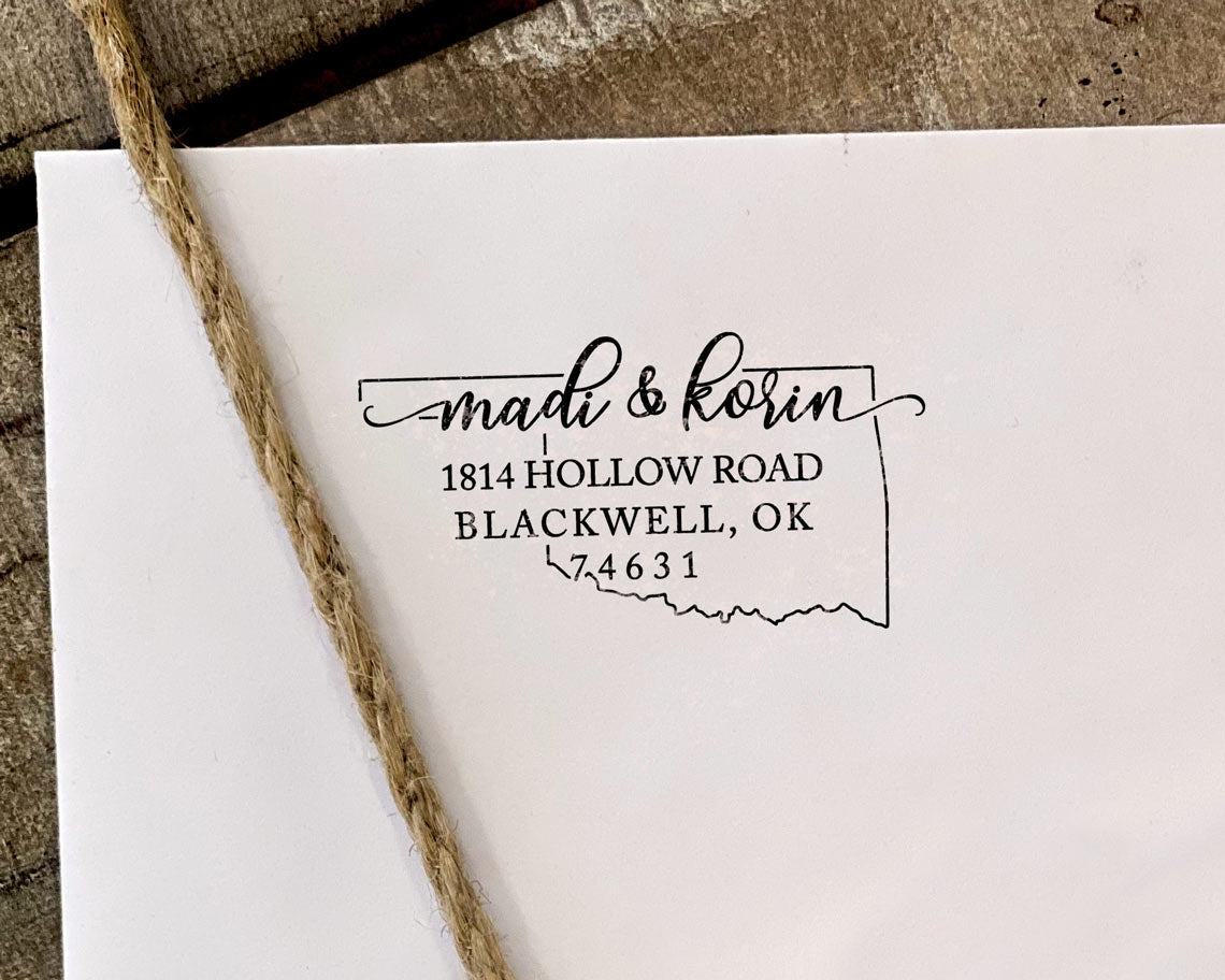 Oklahoma Round Return Address Stamp