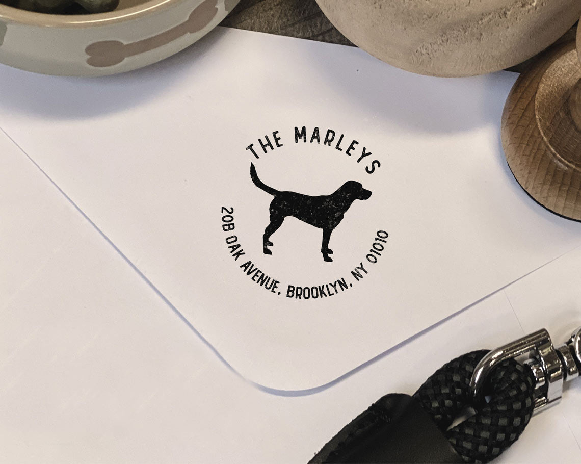 Round Labrador Retriever Return Address Stamp | Stamped with Love