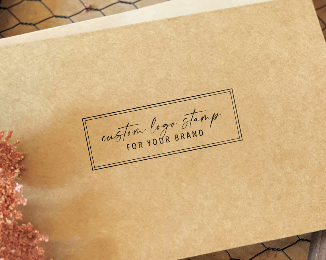 Stamp Recangular Rectangular Custom Logo Stamp for Packaging | Stamped with Love