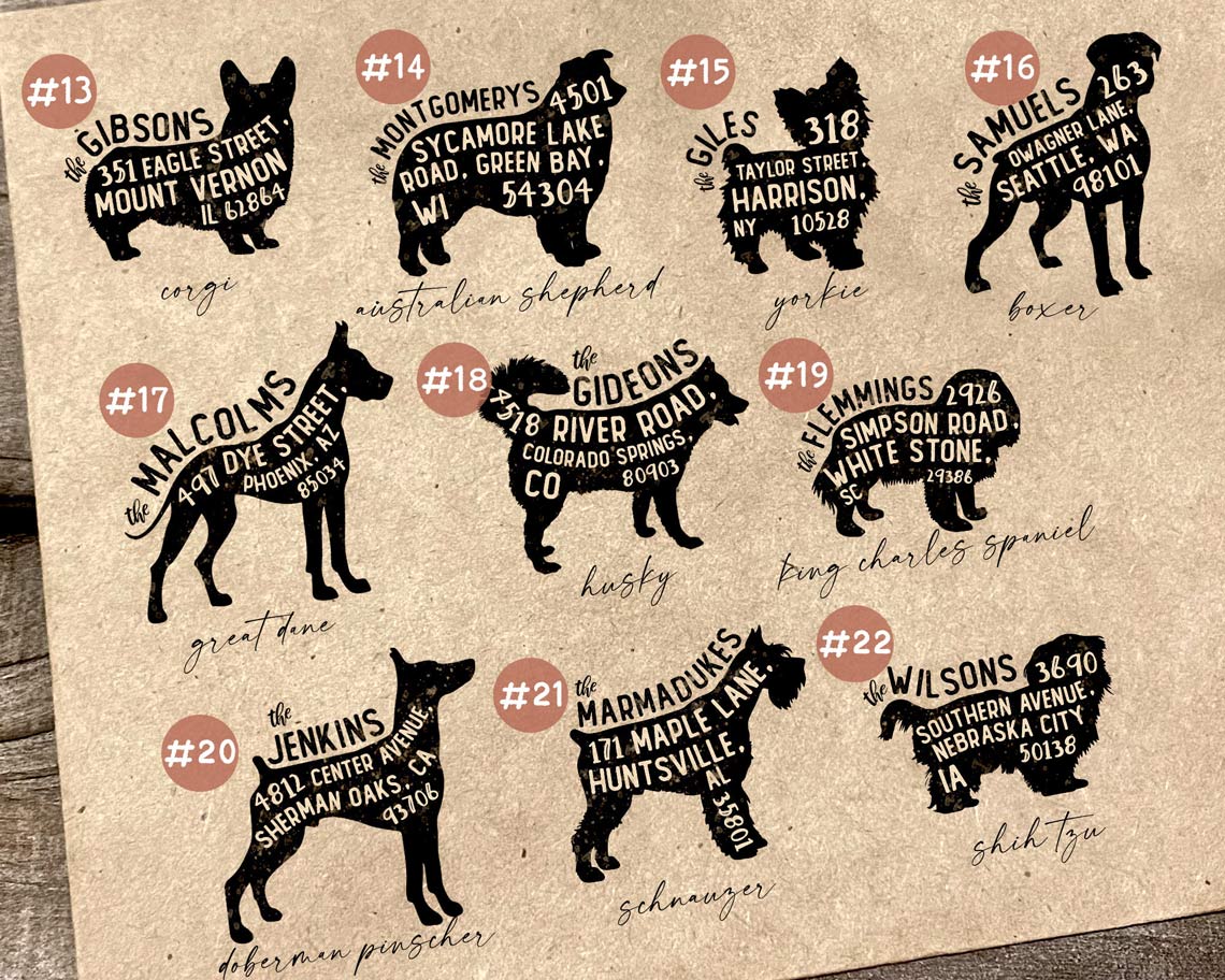 Large Shorthaired Cat Return Address Stamp